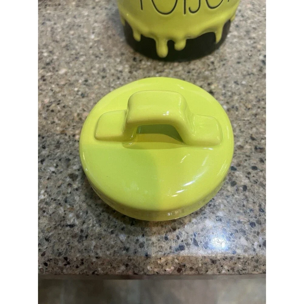 Rae Dunn Halloween 'Poison' Wicked Green Drip -Canister
